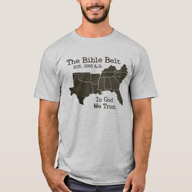 Der Bibel-Gurt im Gott vertrauen wir christlichem T-Shirt (Vorderseite)