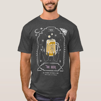Der Biertrinker Funny Tarot Lesekarte Mond T-Shirt