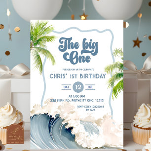 Der Big One Summer Beach zum ersten Geburtstag Einladung