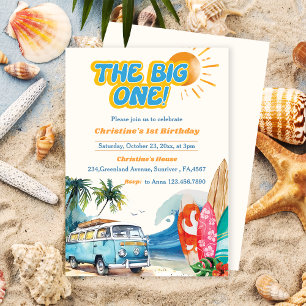 Der Big One Surf Beach zum 1. Geburtstag Einladung