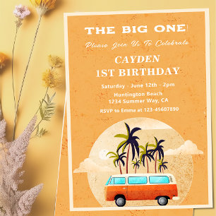 Der Big One Surf Beach zum 1. Geburtstag Einladung