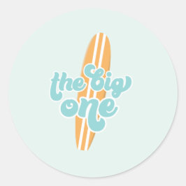 Der Big One Surf Beach zum 1. Geburtstag Runder Aufkleber