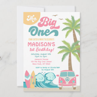 Der Big One surft Surf 1. Geburtstag Einladung