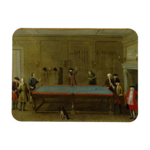 Der Billard-Raum (Öl auf Leinwand) Magnet