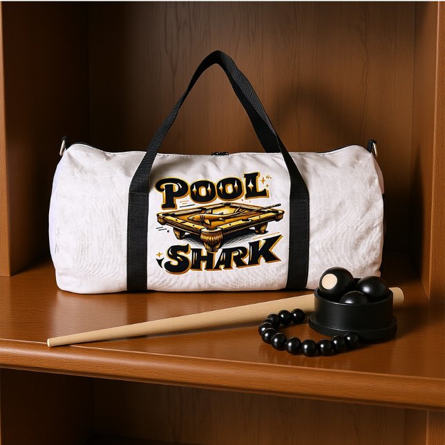 Der Billardbaron: Poolhai-Logo auf Billardtisch Duffle Bag (Von Creator hochgeladen)