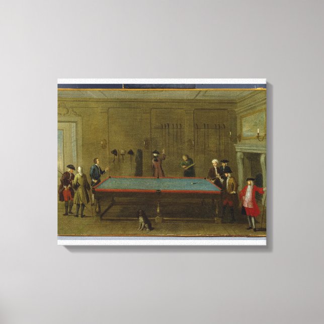 Der Billardsaal (Öl auf Leinwand) Leinwanddruck (Vorderseite)