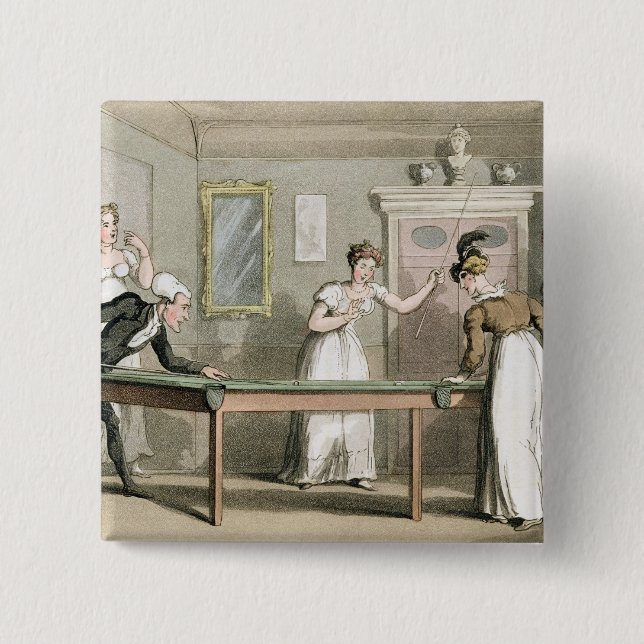 Der Billardtisch, 'vom Ausflug von Dr. Syntax Button (Vorderseite)