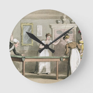 Der Billardtisch, 'vom Ausflug von Dr. Syntax Runde Wanduhr