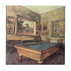 Der Billiardsaal in Menil Hubert von Edgar Degas Fliese