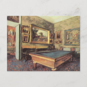 Der Billiardsaal in Menil Hubert von Edgar Degas Postkarte