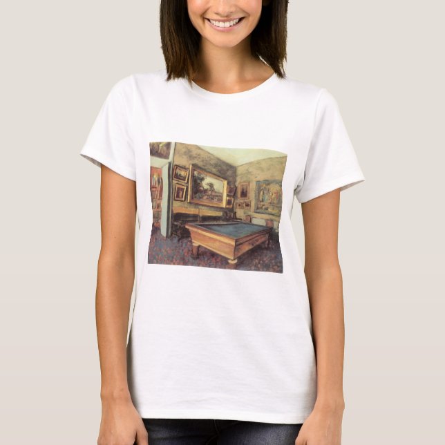 Der Billiardsaal in Menil Hubert von Edgar Degas T-Shirt (Vorderseite)