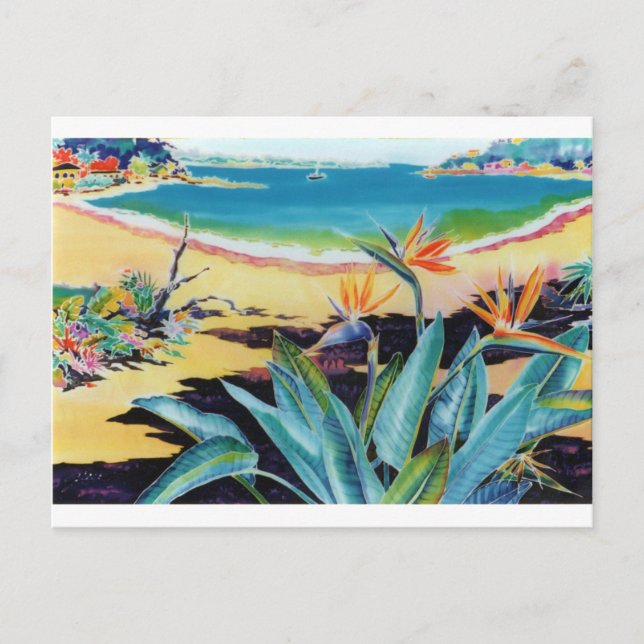 Der Bird of Paradise Beach Tropical Scene Postkarte (Vorderseite)