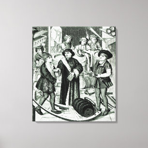 Der Bischof von Tournai den Tithe des Bieres Leinwanddruck