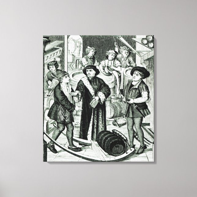 Der Bischof von Tournai, der den Tiden von Bier er Leinwanddruck (Vorderseite)