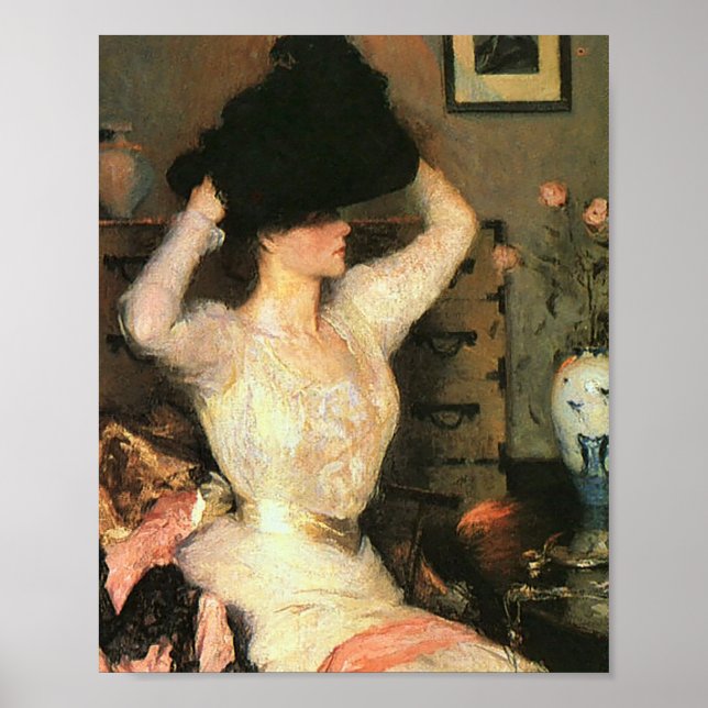 Der Black Hat von Frank Weston Benson Fine Arts Poster (Vorne)