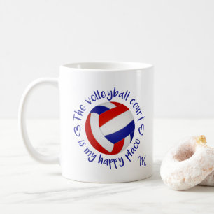 Der blau-rote Volleyballplatz ist mein glücklicher Kaffeetasse