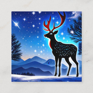 Der blau-weiße Nachthimmel ist voller Sterne, Dee Quadratische Visitenkarte