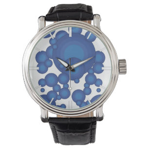 Der Blaue 70er-Jahre-Stilkreis Armbanduhr