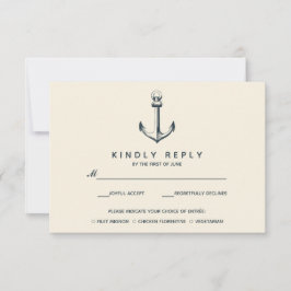 Der blaue Anker | Hochzeitsrabatt mit Essenswahl RSVP Karte