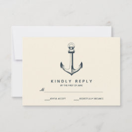 Der blaue Anker | HochzeitsrSVP RSVP Karte