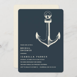 Der blaue Anker Hochzeitsstift Brautparty Einladung