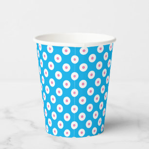 Der Blaue Cup mit rosa und weißen Polka-Punkten Pappbecher