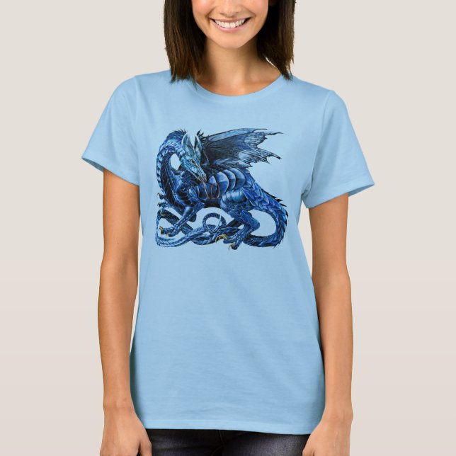Der blaue Drachen - T-Shirt (Vorderseite)