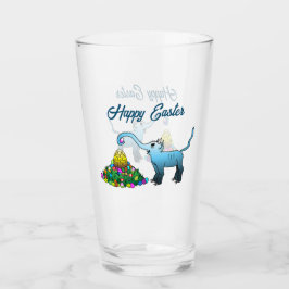 Der blaue Elefant sammelt Ostereier Glas