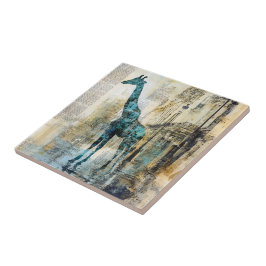 Der Blaue Giraffe in Paris Keramikfliese