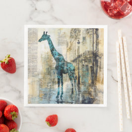 Der Blaue Giraffe in Paris Papier Servietten