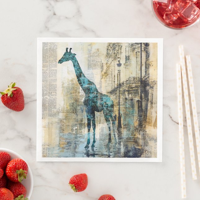Der Blaue Giraffe in Paris Papier Servietten (Beispiel)