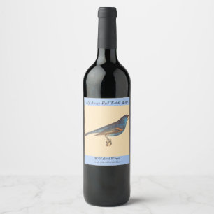 Der blaue Grosbeak, James De Kays New Yorker Vögel Weinetikett