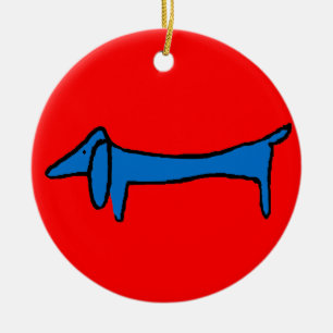 Der blaue Hund Keramikornament