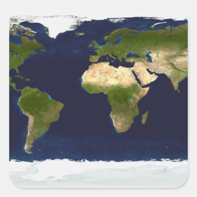 Der blaue Marmor Quadratischer Aufkleber (Vorderseite)