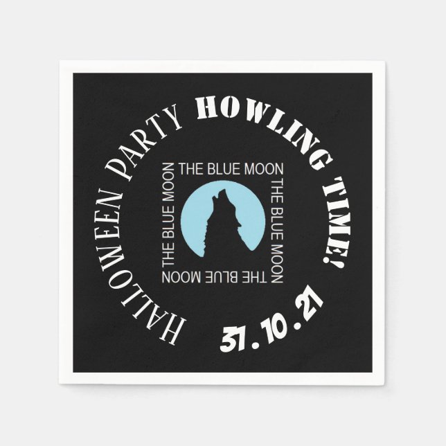 Der Blaue Mond, Halloween-Party Napkin Serviette (Vorderseite)