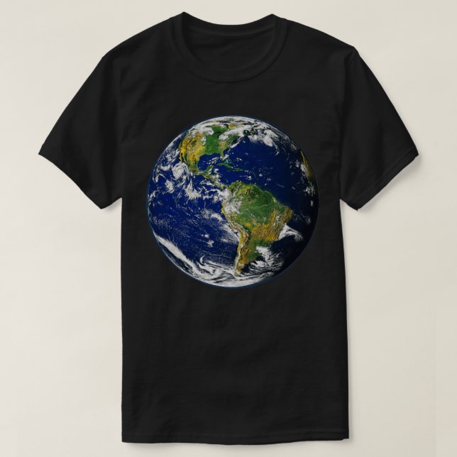 Der Blaue Planet Erde aus dem Weltraum T-Shirt (Design vorne)