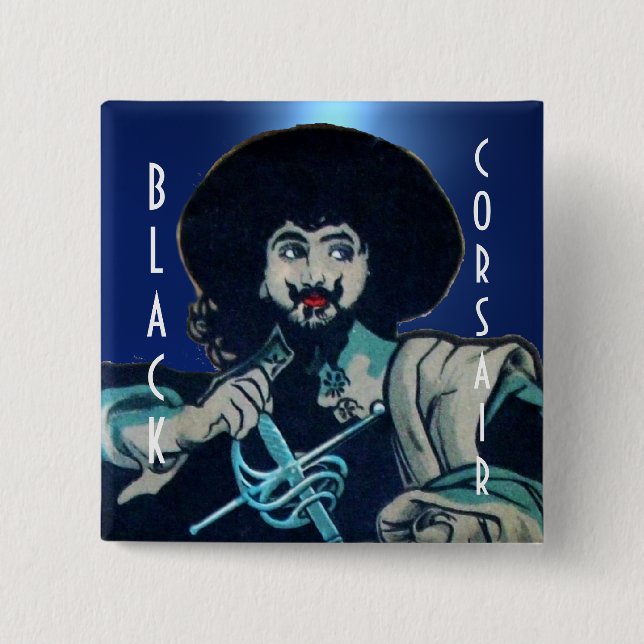 Der blaue schwarze KORSAIR-Edelstein Button (Vorderseite)