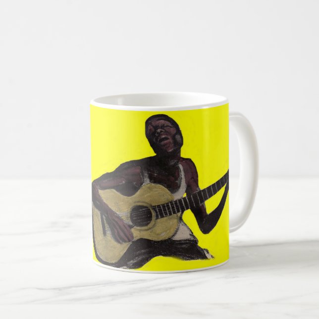 Der Blaue singt die Blues Kaffeetasse (VorderseiteRechts)