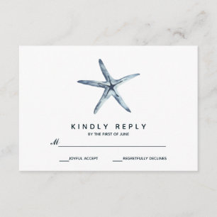 Der blaue Starfish HochzeitsrSVP RSVP Karte