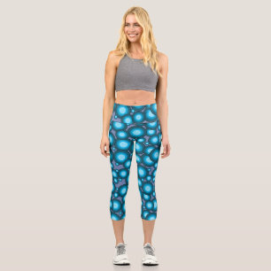 Der blaue Styling-Kreis der 70er Jahre Capri Leggings