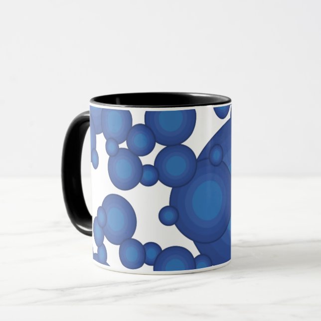 Der blaue Styling-Kreis der 70er Jahre Tasse (Vorderseite Links)
