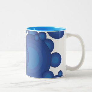 Der blaue Styling-Kreis der 70er Jahre Zweifarbige Tasse