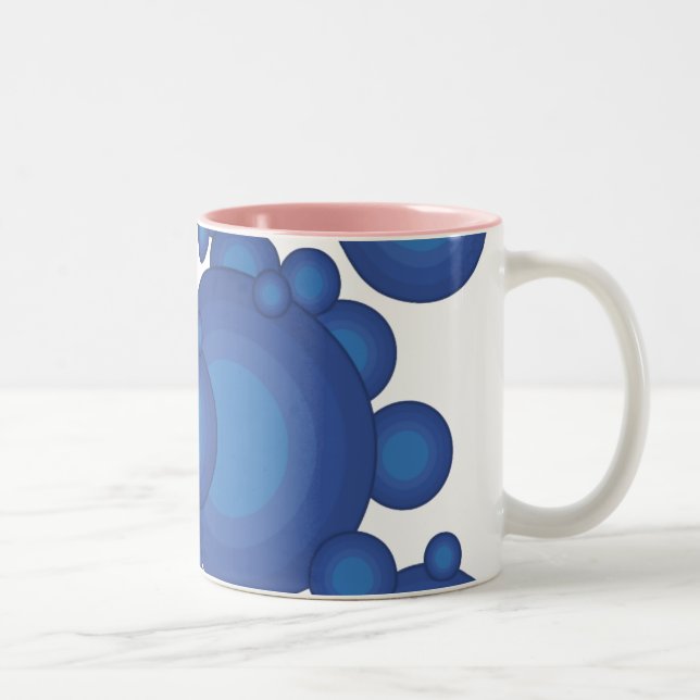 Der blaue Styling-Kreis der 70er Jahre Zweifarbige Tasse (Rechts)