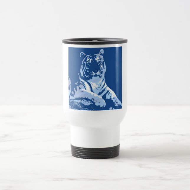 Der blaue Tiger Reisebecher (Mittel)