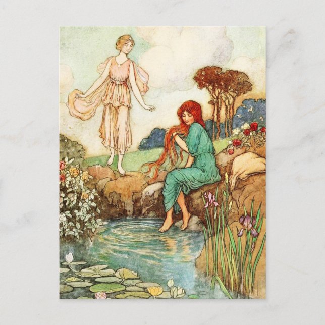 Der Blaue Vogel: Queen Florina trifft auf A Fairy Postkarte (Vorderseite)