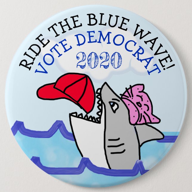Der blaue Weg, Pro-Demokrat gegen Trump Button (Vorderseite)