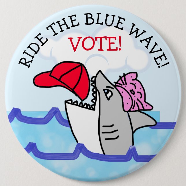 Der blaue Weg, Pro-Demokrat gegen Trump Button (Vorderseite)