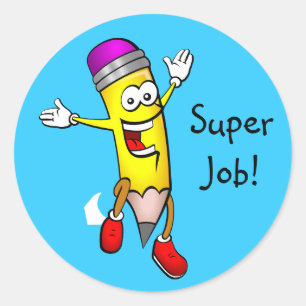 Der Bleistift-Preis-Aufkleber des Lehrers Runder Aufkleber