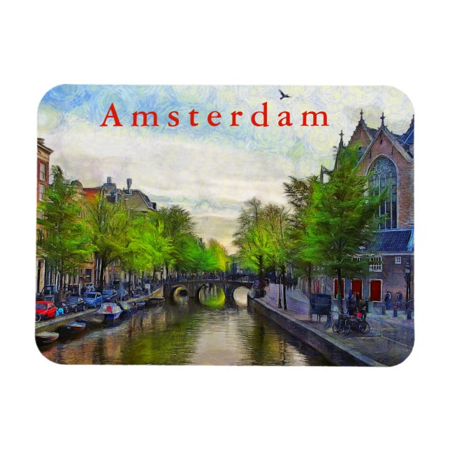 Der Blick auf den Kanal in der Nähe von Oudekerk. Magnet (Horizontal)