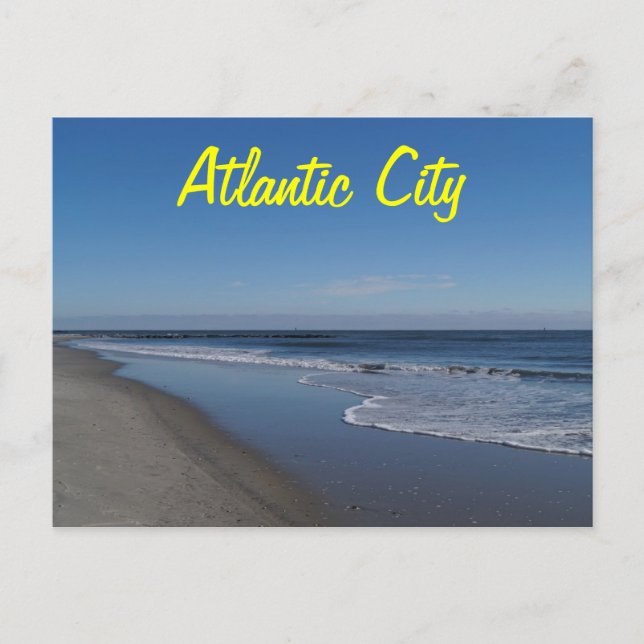 Der Blick auf den Strand von Atlantic City Postkarte (Vorderseite)